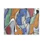 Blue Girl Satin Canvas, Stretched 16″ x 12″ (Horizontal) 1.5"