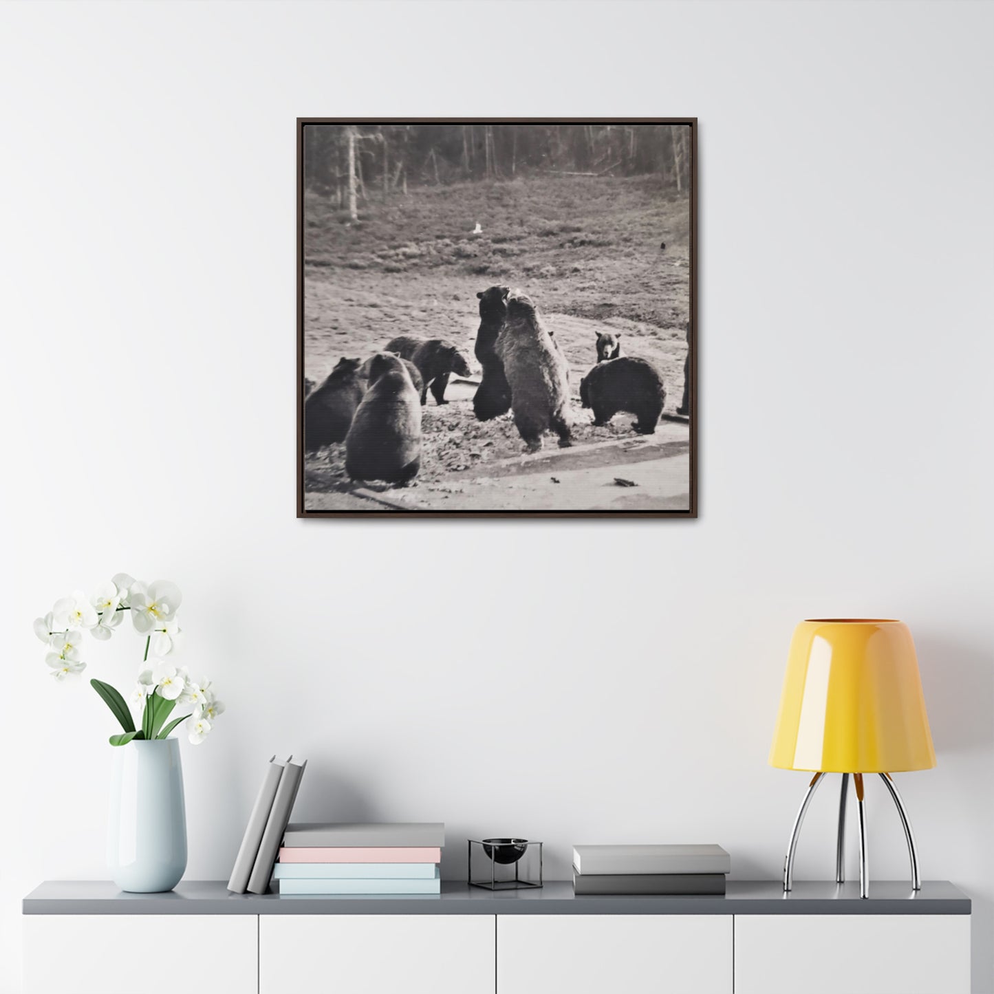 Yellowstone Grizzly Bears Gallery Canvas Wraps, Square Frame