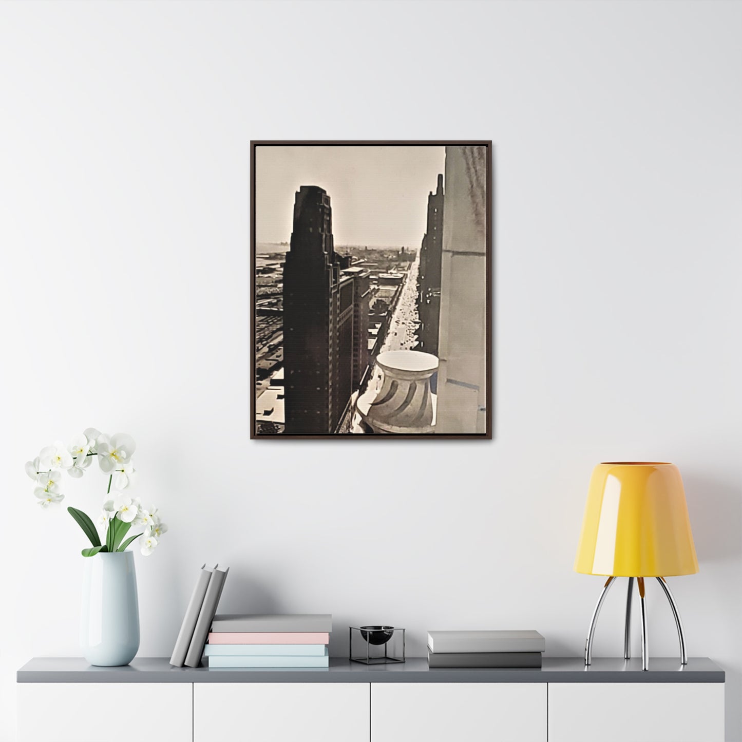 Michigan Ave Chicago Gallery Canvas Wraps, Vertical Frame