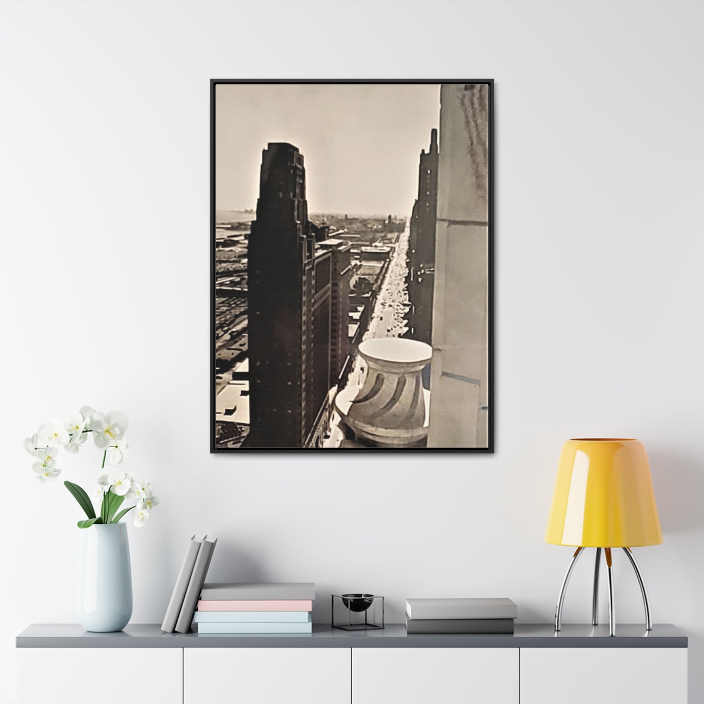 Michigan Ave Chicago Gallery Canvas Wraps, Vertical Frame