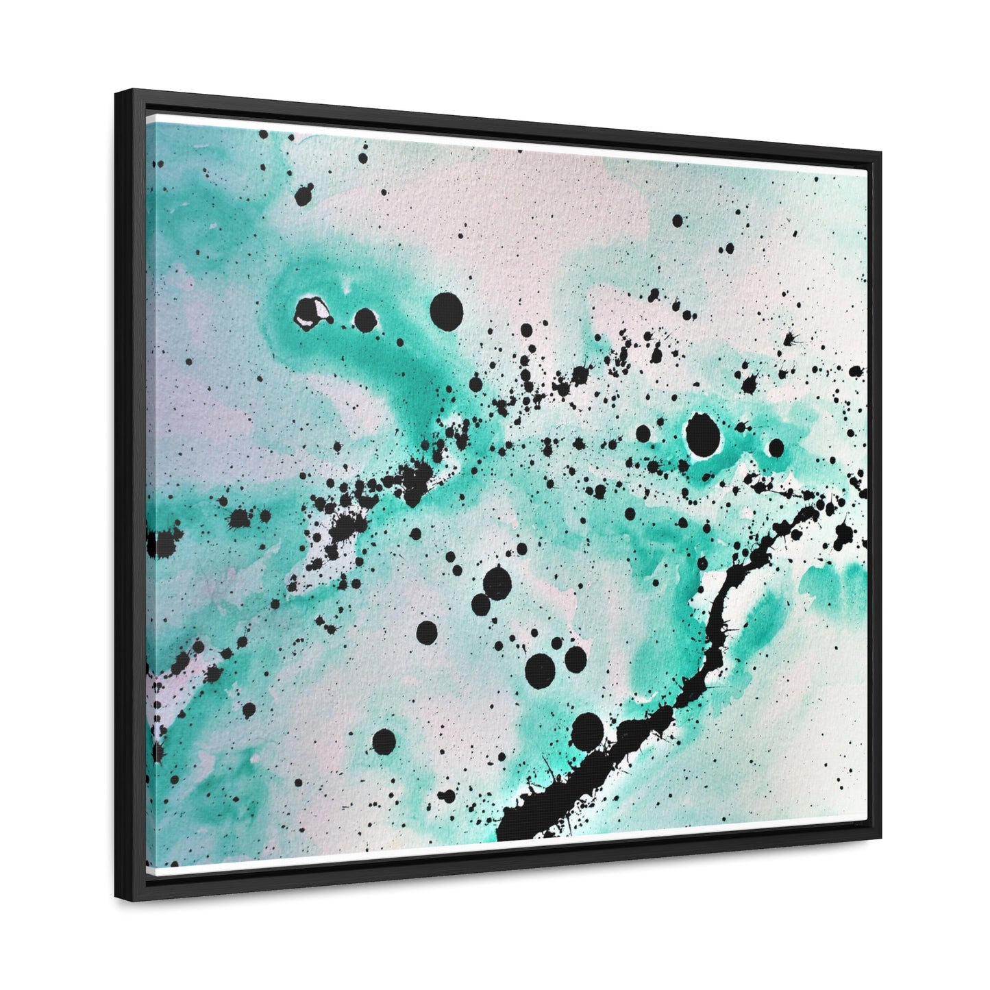 Teal Burst Gallery Canvas Wraps, Horizontal Frame