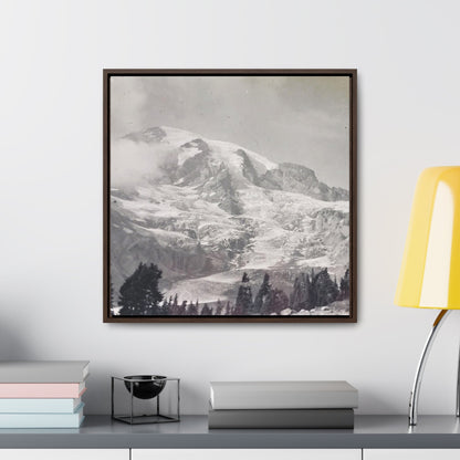 Mount Rainier Gallery Canvas Wraps Square Frame 20″ x 20″ Premium Gallery Wraps (1.25″) Walnut