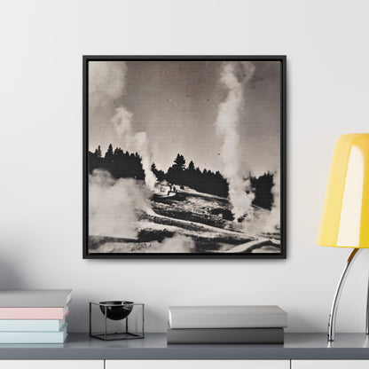 Norris Geyser Yellowstone Gallery Canvas Wraps Square Frame 20″ x 20″ Premium Gallery Wraps (1.25″) Black