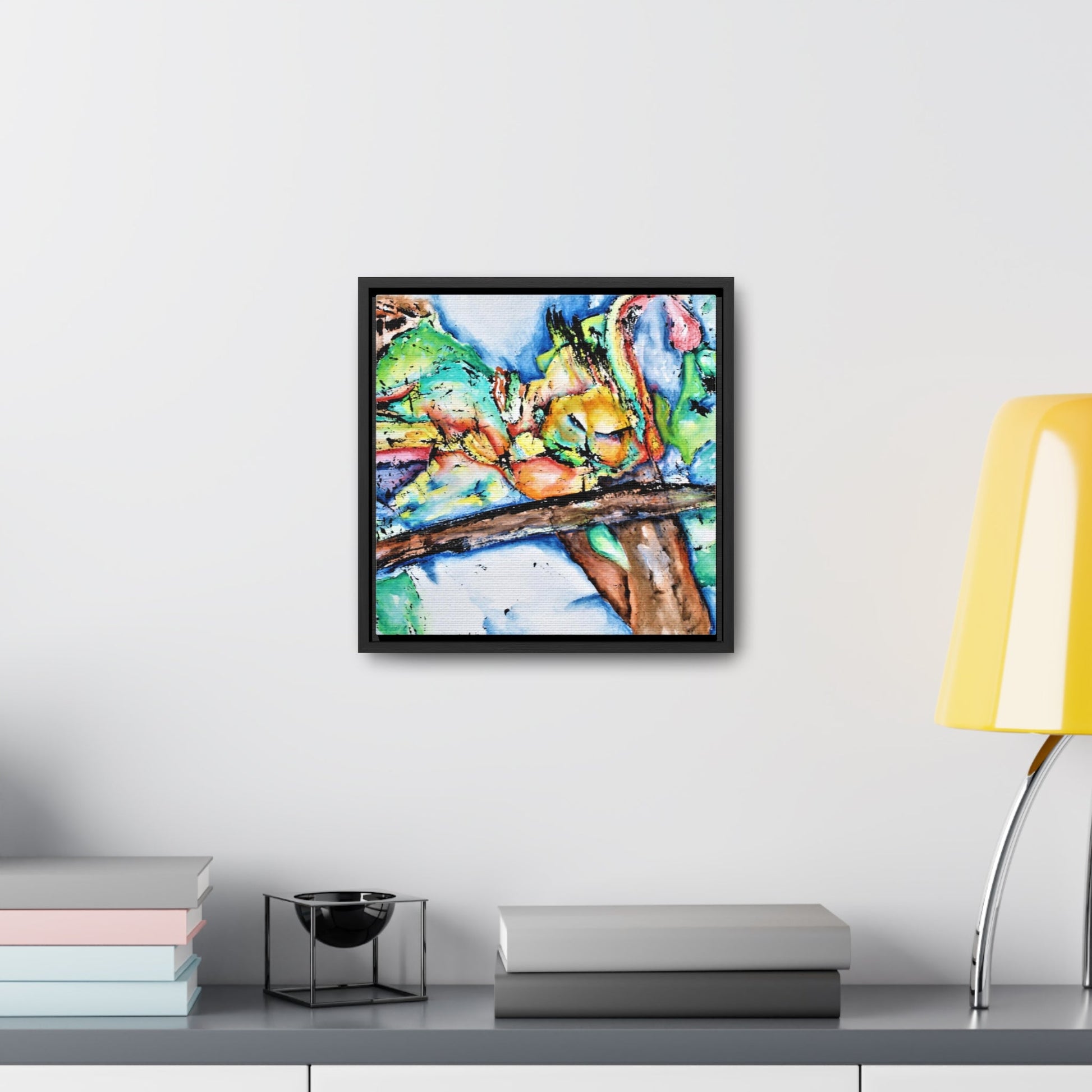 Owl In Flight Gallery Canvas Wraps, Square Frame Printify