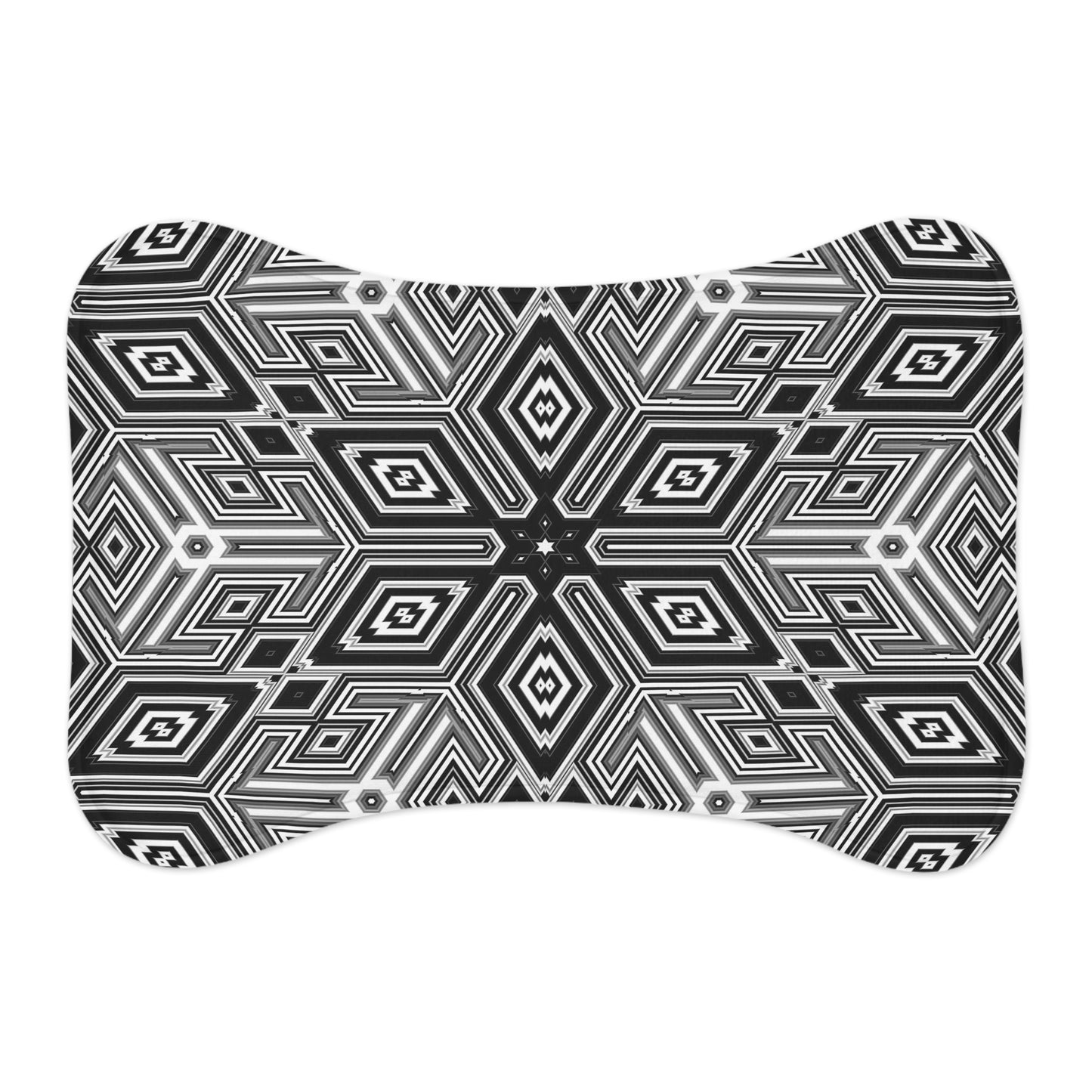 Black and White Diamond Pet Feeding Mats