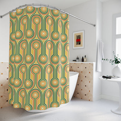 Colorful Geometric Retro Shower Curtains - Kia Day Design