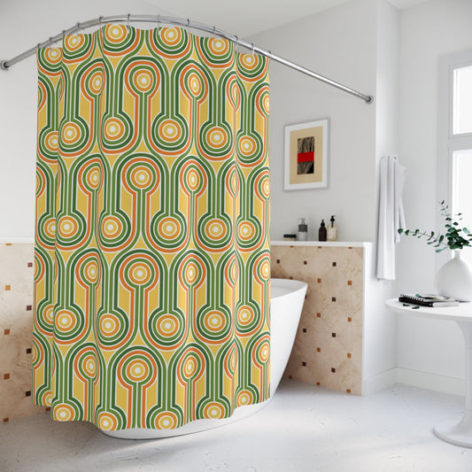 Colorful Geometric Retro Shower Curtains - 71" × 74" - Home Decor