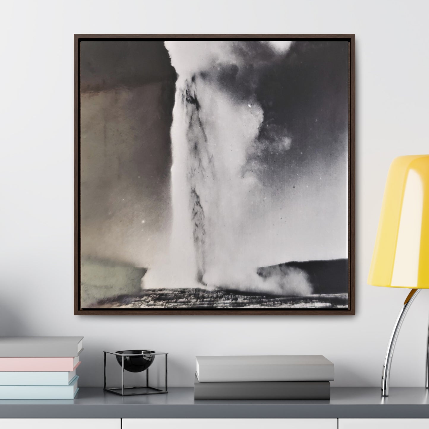 Old Faithful Geyser Yellowstone Gallery Canvas Wraps, Square Frame