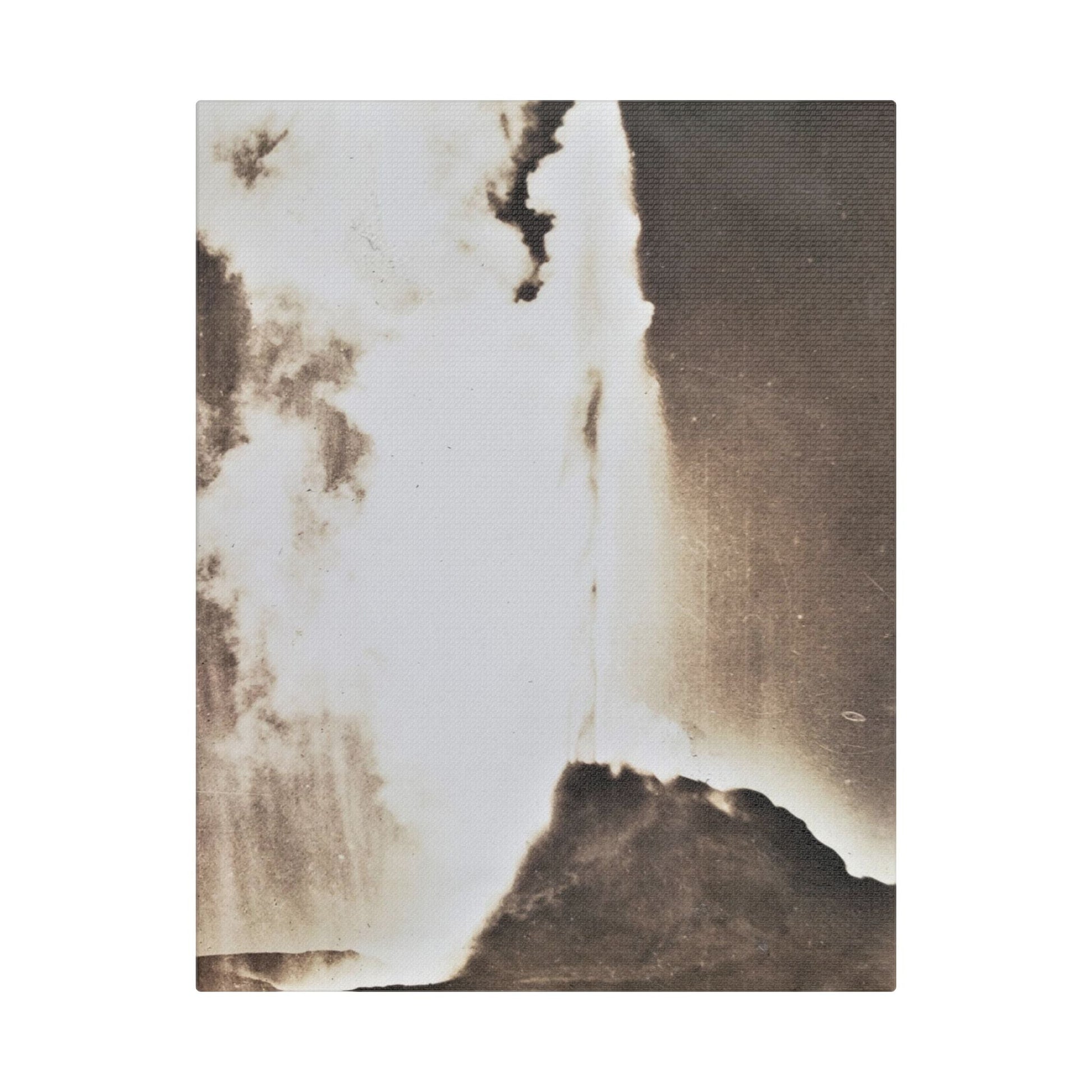 White Dome Geyser Yellowstone Satin Canvas Stretched