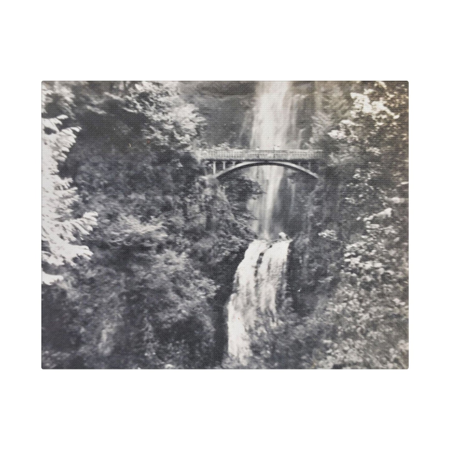 Multnomah Falls Oregon Satin Canvas, Stretched