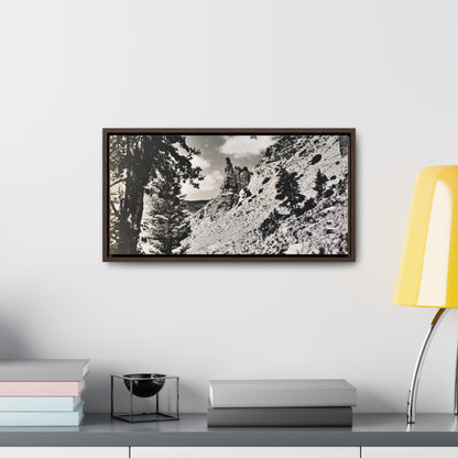 Eagles Nest Rock Yellowstone Gallery Canvas Wraps Horizontal Frame 20″ x 10″ Walnut 1.25"