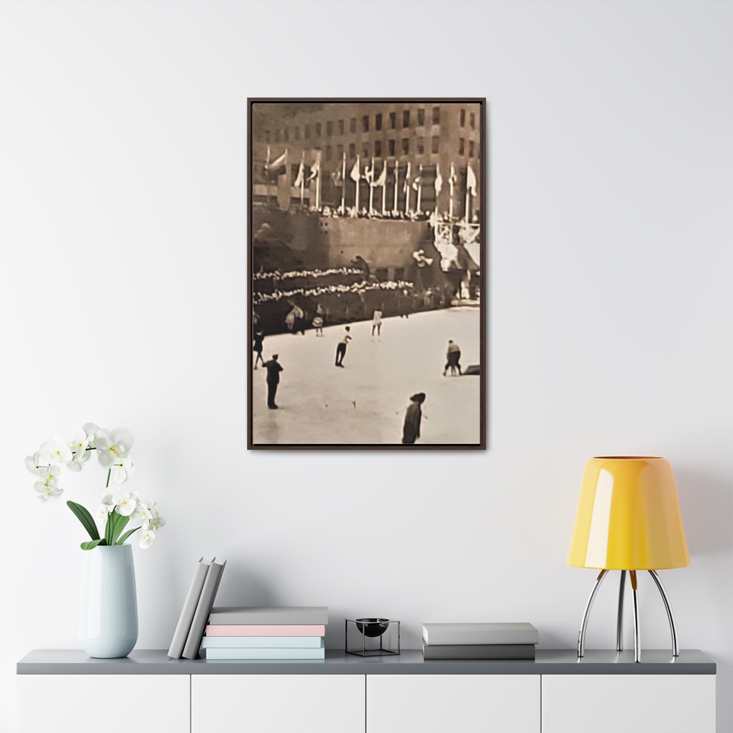 Rockefeller Plaza Easter 1945 Gallery Canvas Wraps, Vertical Frame