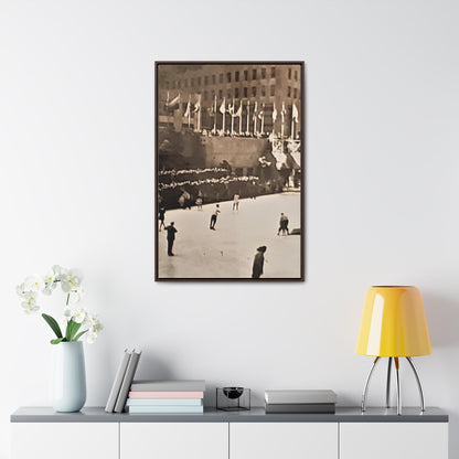 Rockefeller Plaza Easter 1945 Gallery Canvas Wraps Vertical Frame 24″ x 36″ 1.25" Walnut