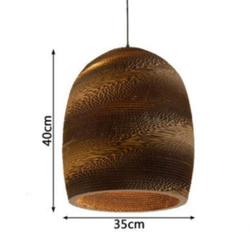 Japanese-style Parchment Paper Hanging Light - Bell shape With light source 35cmX40cm - Lights