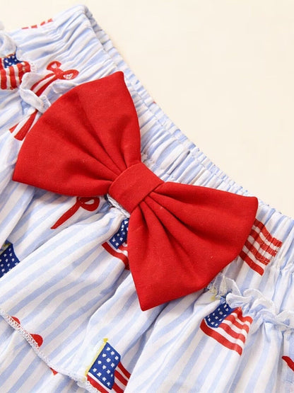 Children's My First 4th of July Bodysuit & Skort & Headband Set - -