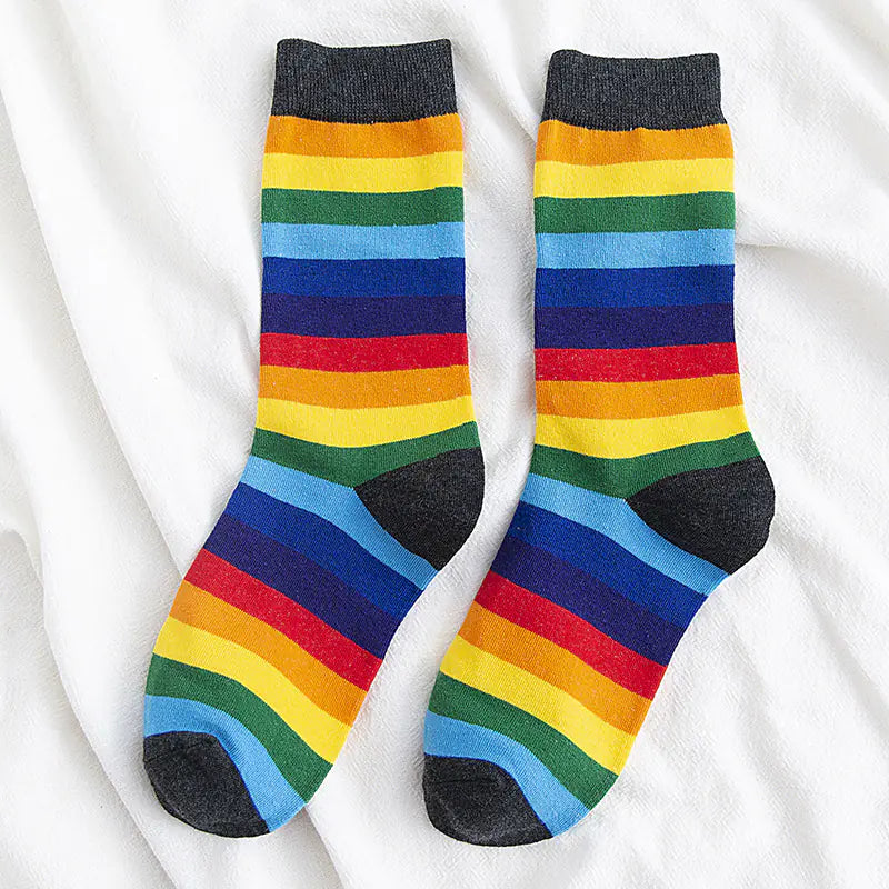 Rainbow Striped Stockings for Women - Kia Day Design