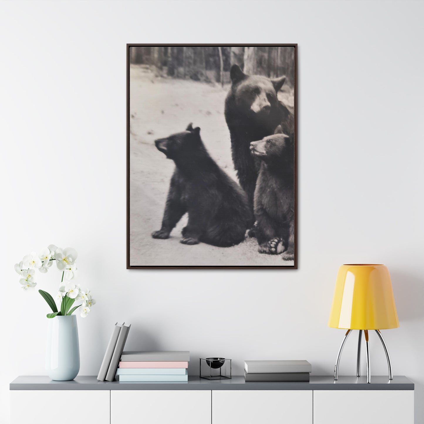 Yellowstone Back Bears Gallery Canvas Wraps, Vertical Frame