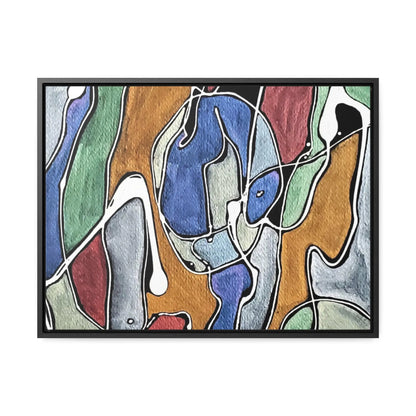 Blue Girl Gallery Canvas Wraps Horizontal Frame 24″ x 18″ Black 1.25"