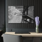 Black & White Train Trestle Acrylic Print — Rustic Industrial Wall Art French Cleat - 36" x 24" (Horizontal) 0.25'' - Home Decor
