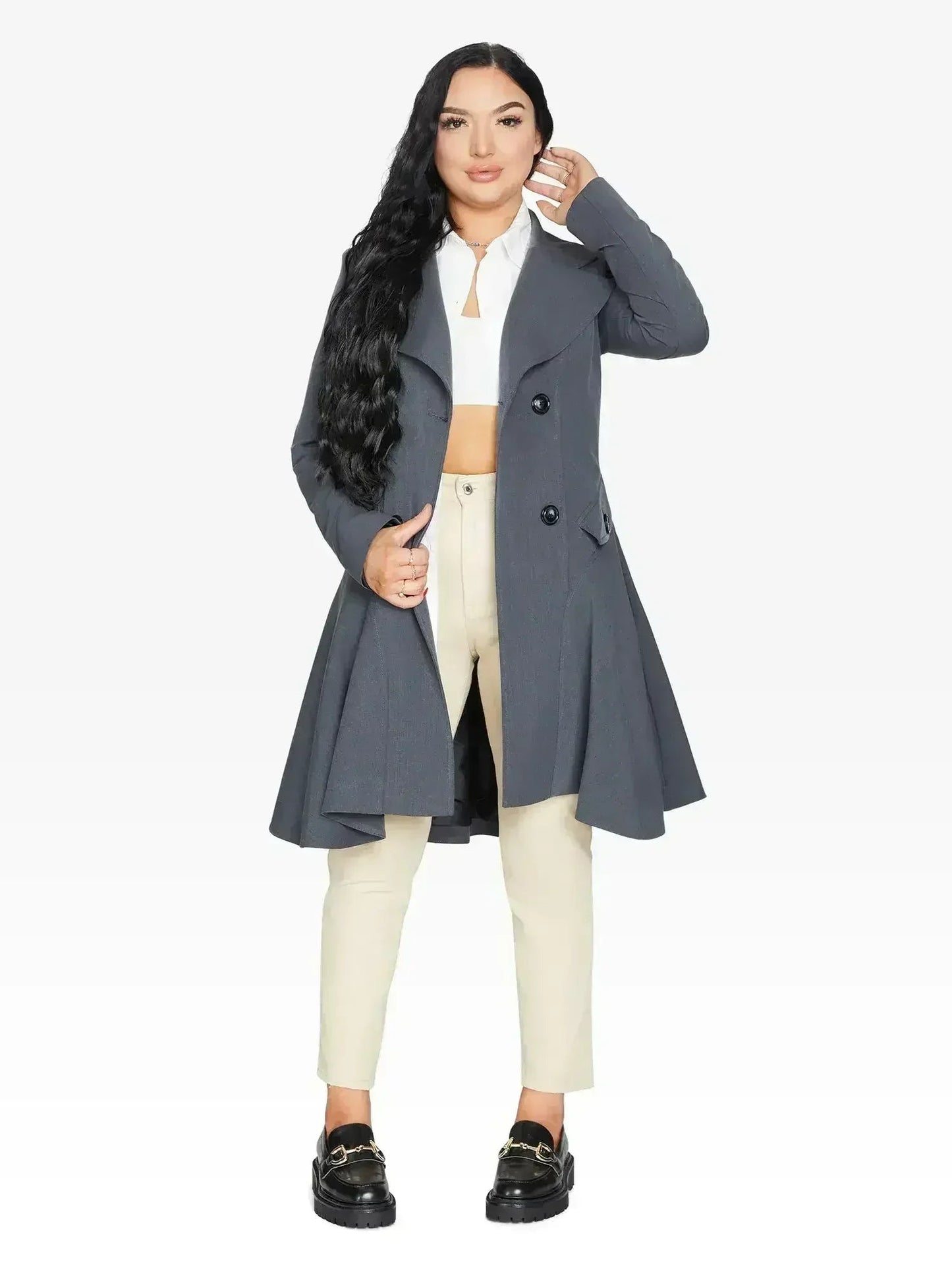 Spring/Summer Double Breasted Skater Coat (1102-SP) - - Jackets & Coats