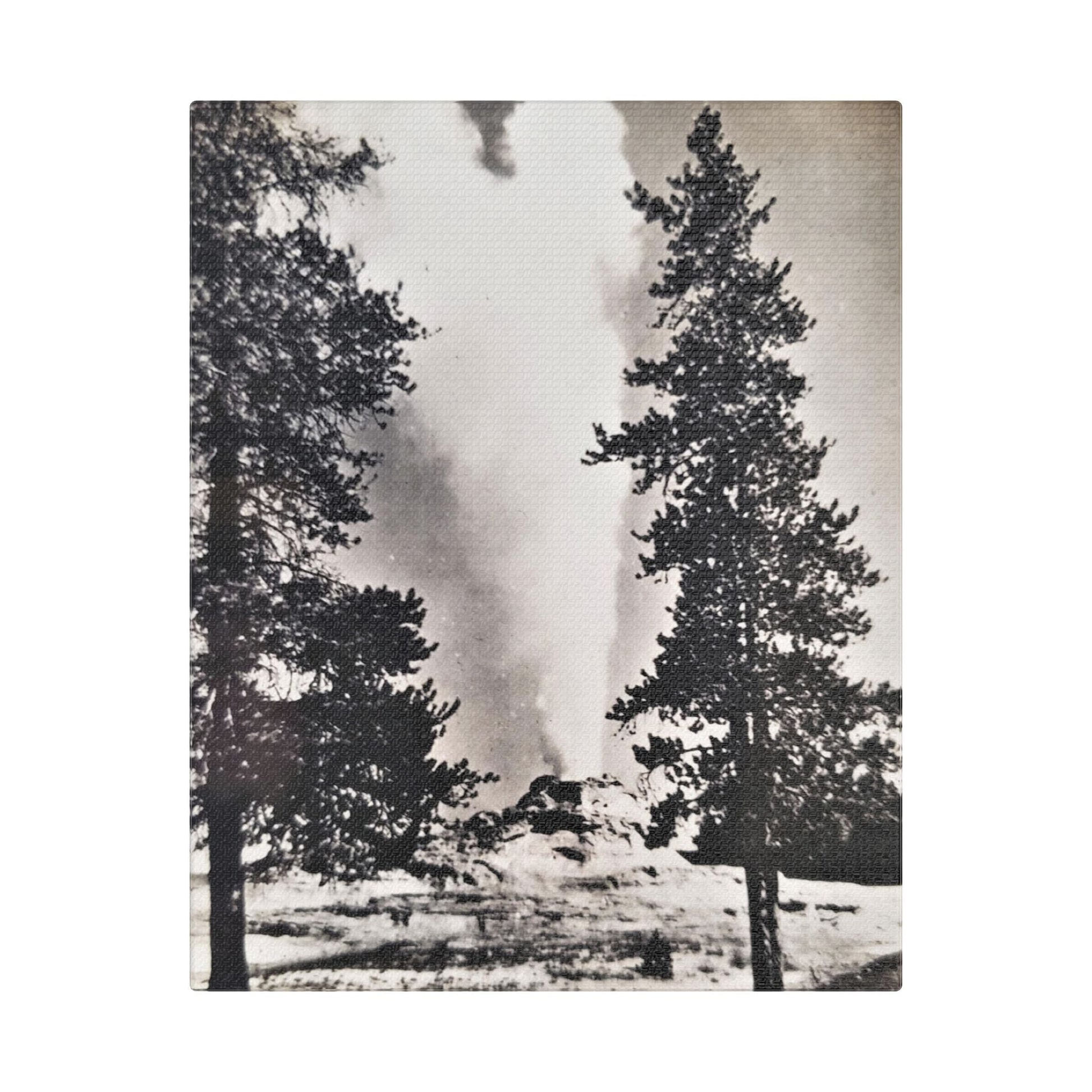 Castle Geyser Yellowstone Satin Canvas Stretched