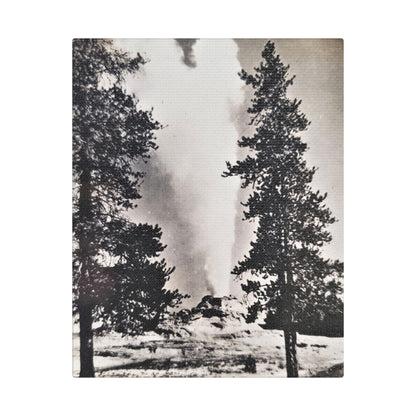 Castle Geyser Yellowstone Satin Canvas Stretched