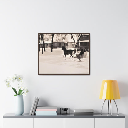 Carriage Ride Gallery Canvas Wraps Horizontal Frame 30″ x 24″ Walnut Premium Gallery Wraps (1.25″)