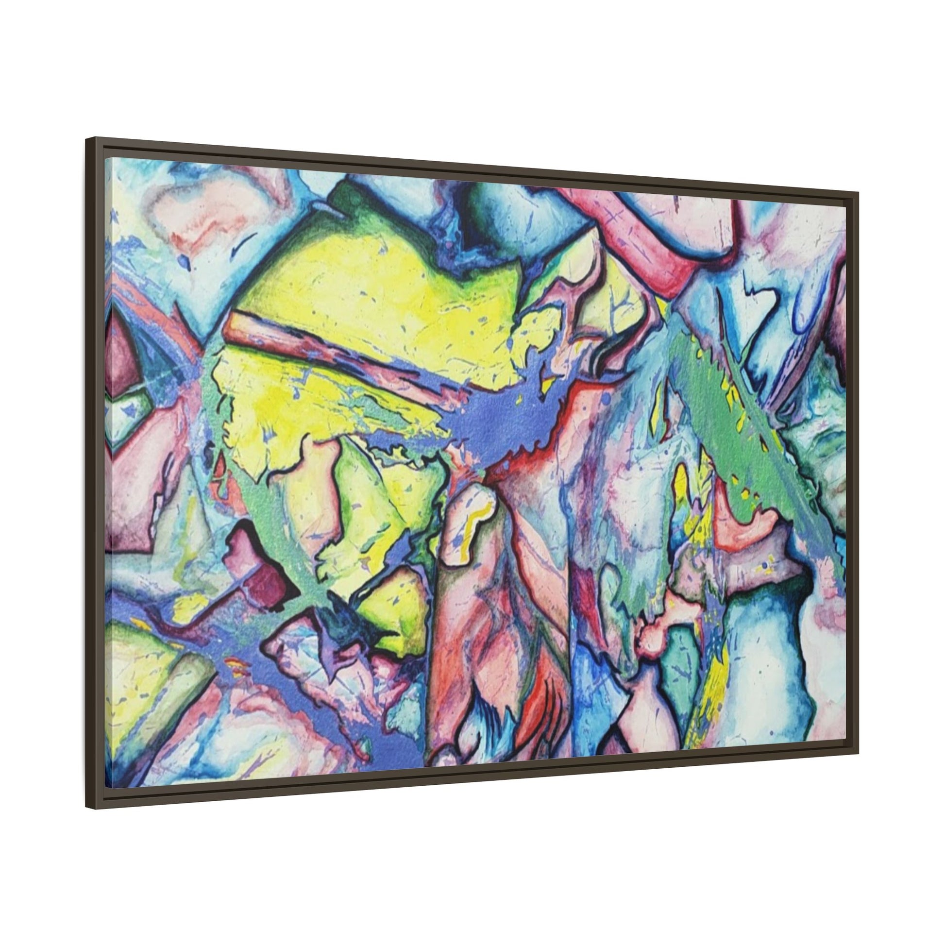 Alien Abstract Colorful Framed Canvas Art - Kia Day Design