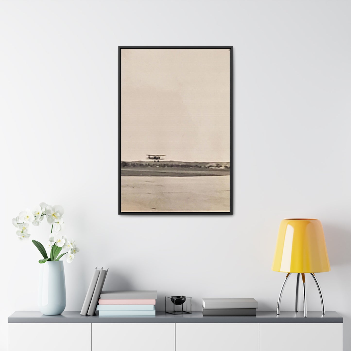 Plane Landing Omaha Airport 1939 Gallery Canvas Wraps, Vertical Frame