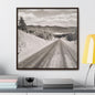 Western Road Gallery Canvas Wraps Square Frame 30″ x 30″ 1.25" Walnut