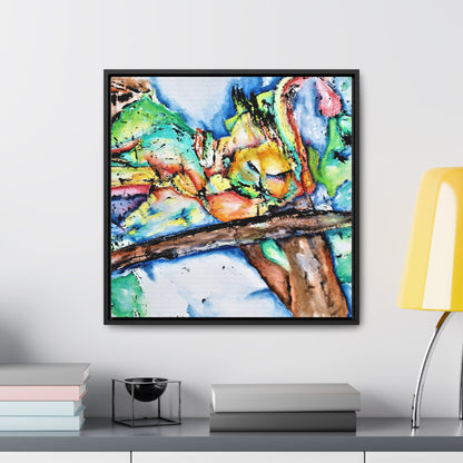 Owl In Flight Gallery Canvas Wraps, Square Frame Printify