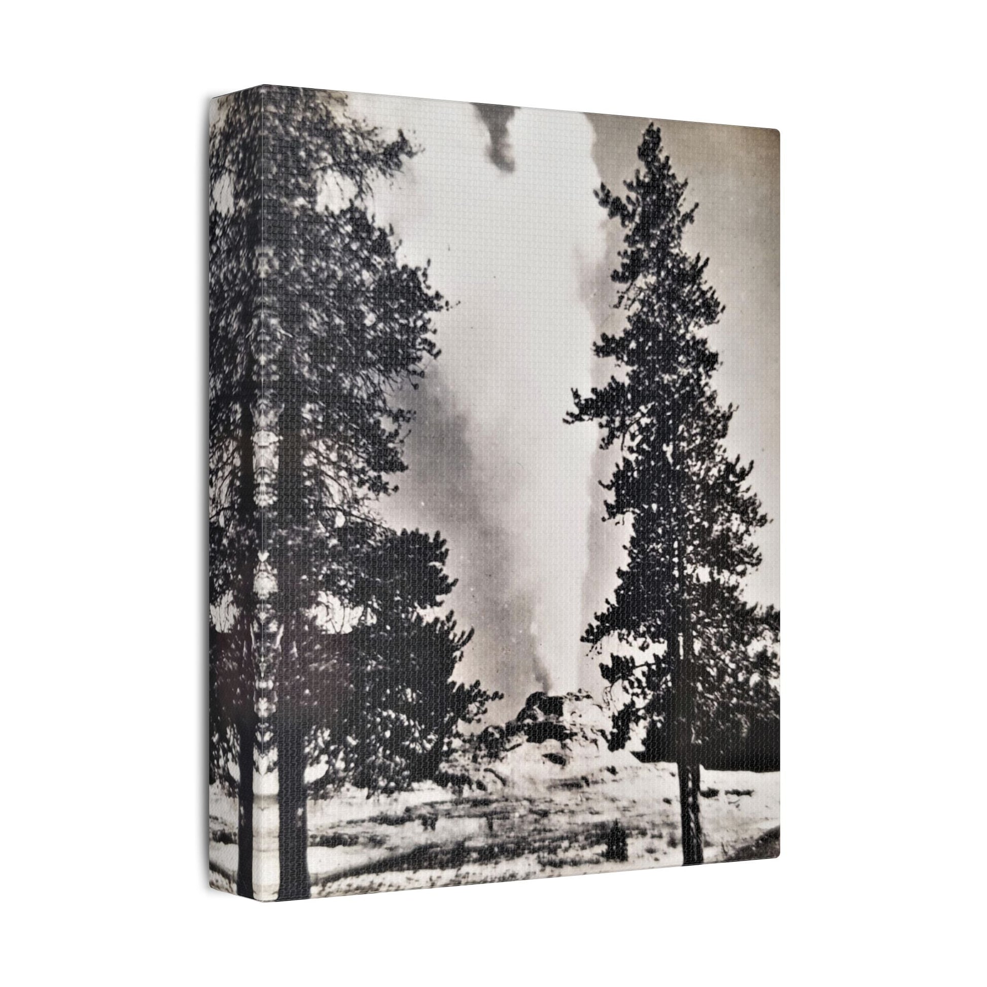 Castle Geyser Yellowstone Satin Canvas Stretched