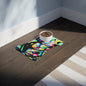 Peacock Pet Feeding Mats - Bone shape (19" x 14") White - food mat