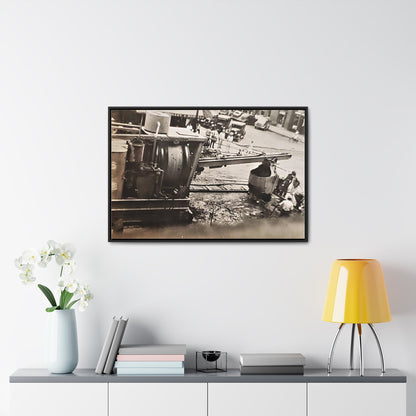 Concrete Worker Gallery Canvas Wraps Horizontal Frame 36″ x 24″ Black Premium Gallery Wraps (1.25″)
