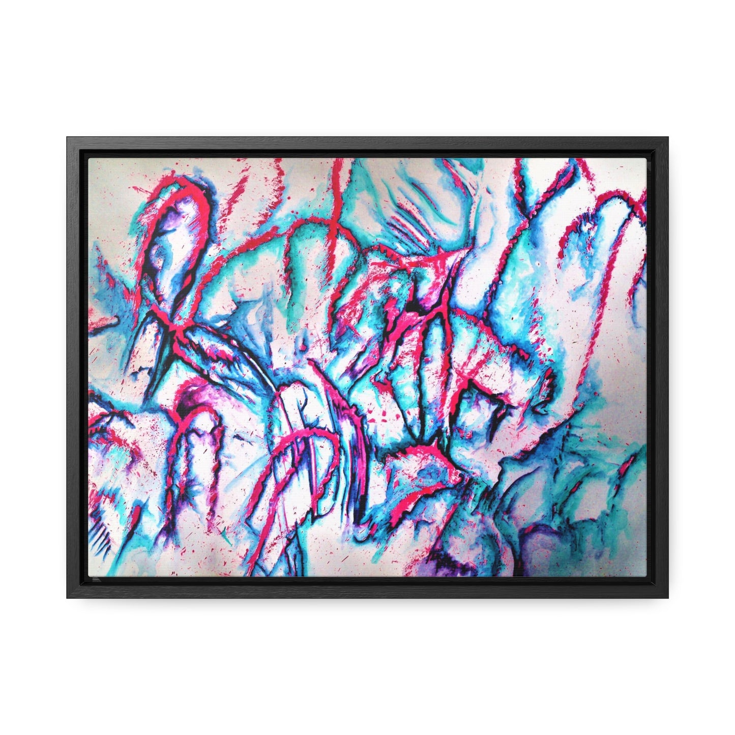 Pink Jellyfish Gallery Canvas Wraps, Horizontal Frame 16″ x 12″ Black 1.25"