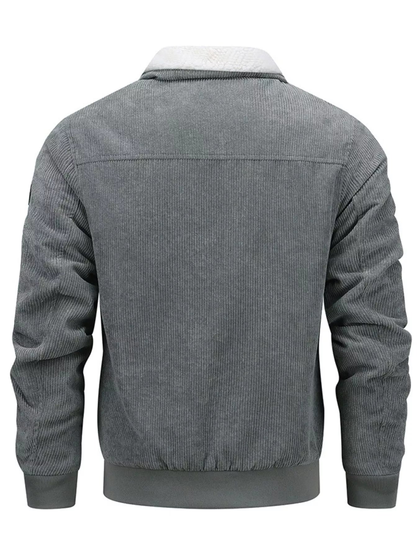 Men's Plus Size Corduroy Sherpa Lined Winter Coat - -