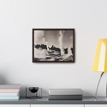 Norris Geyser Yellowstone Gallery Canvas Wraps Horizontal Frame 14″ x 11″ Walnut 1.25"