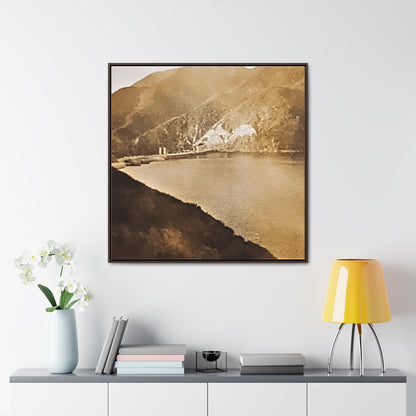 Morris Dam Lake Gallery Canvas Wraps Square Frame 36″ x 36″ 1.25" Walnut