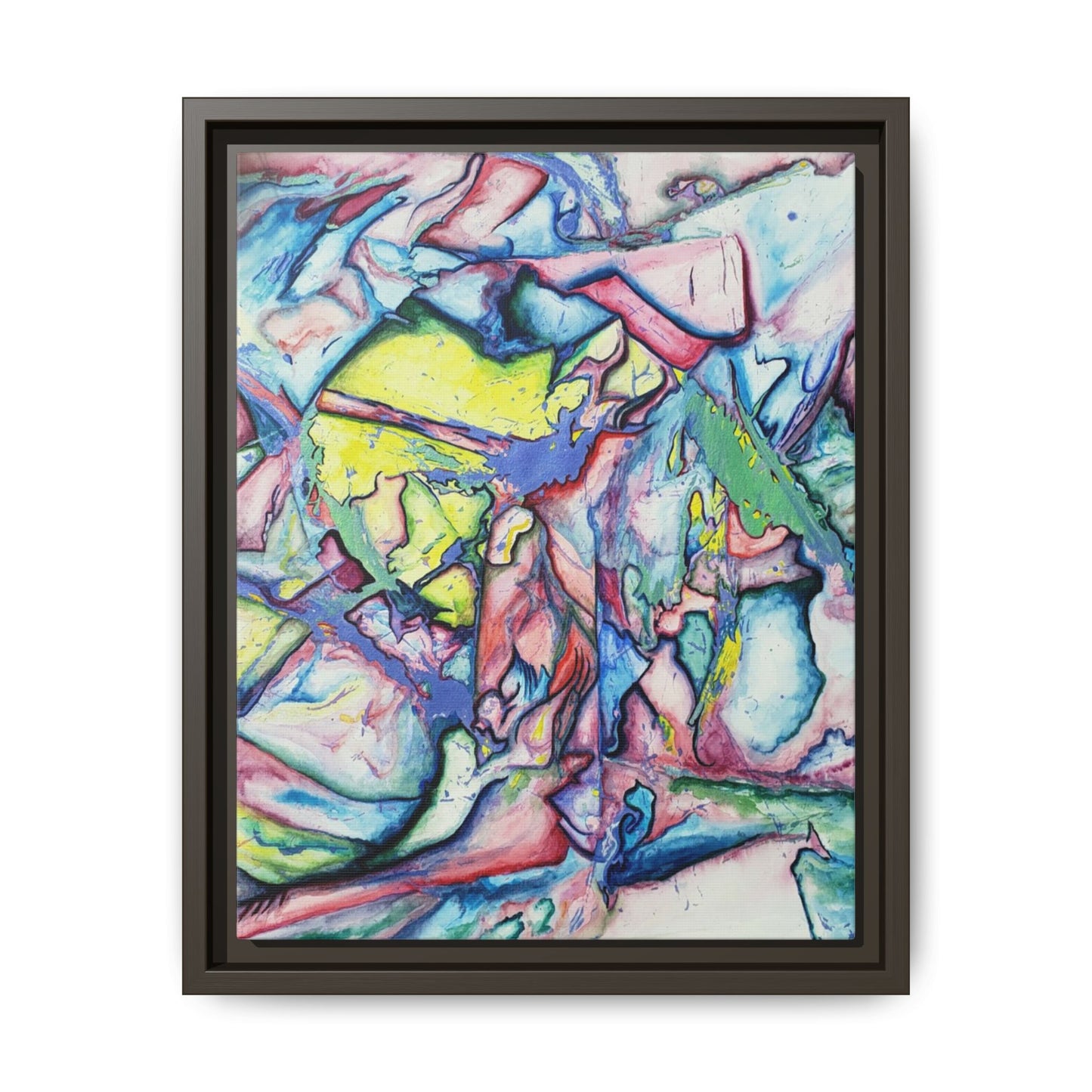 Alien Abstract Colorful Framed Canvas Art - Kia Day Design