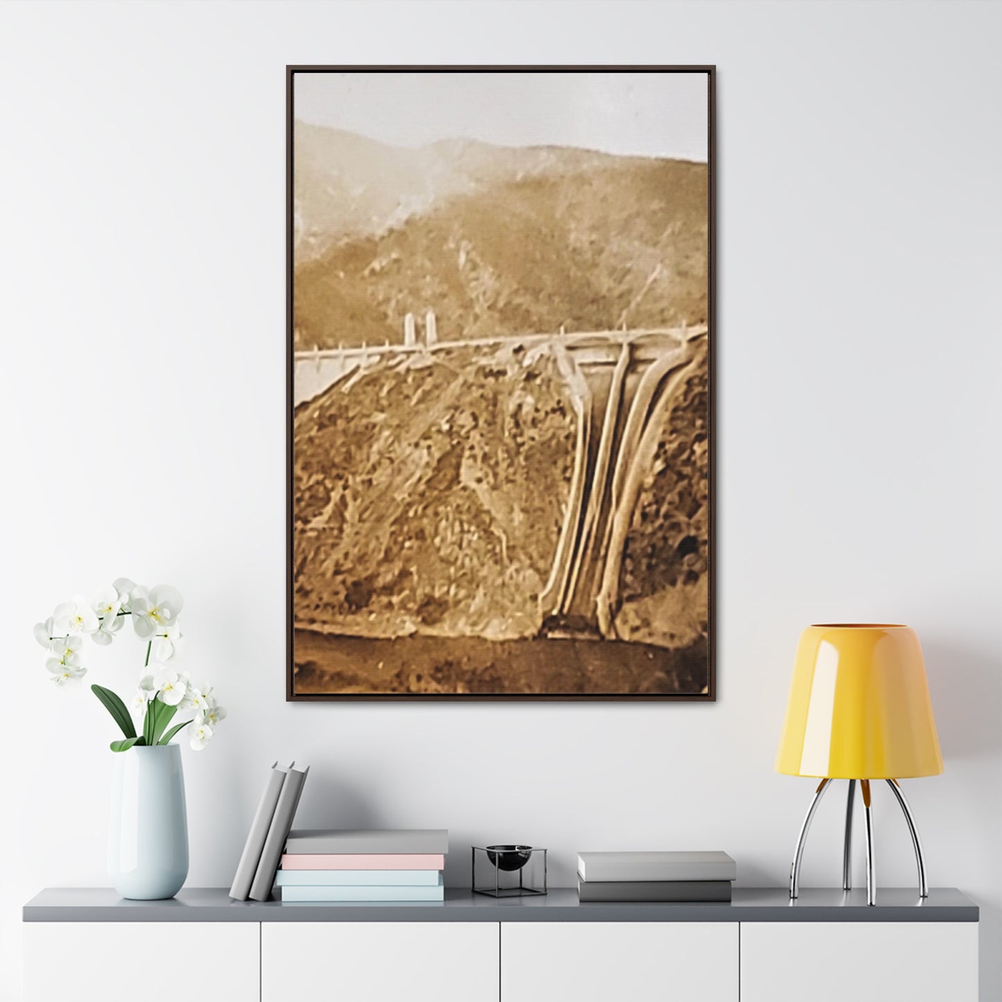 Back View Morris Dam Spillway Gallery Canvas Wraps, Vertical Frame