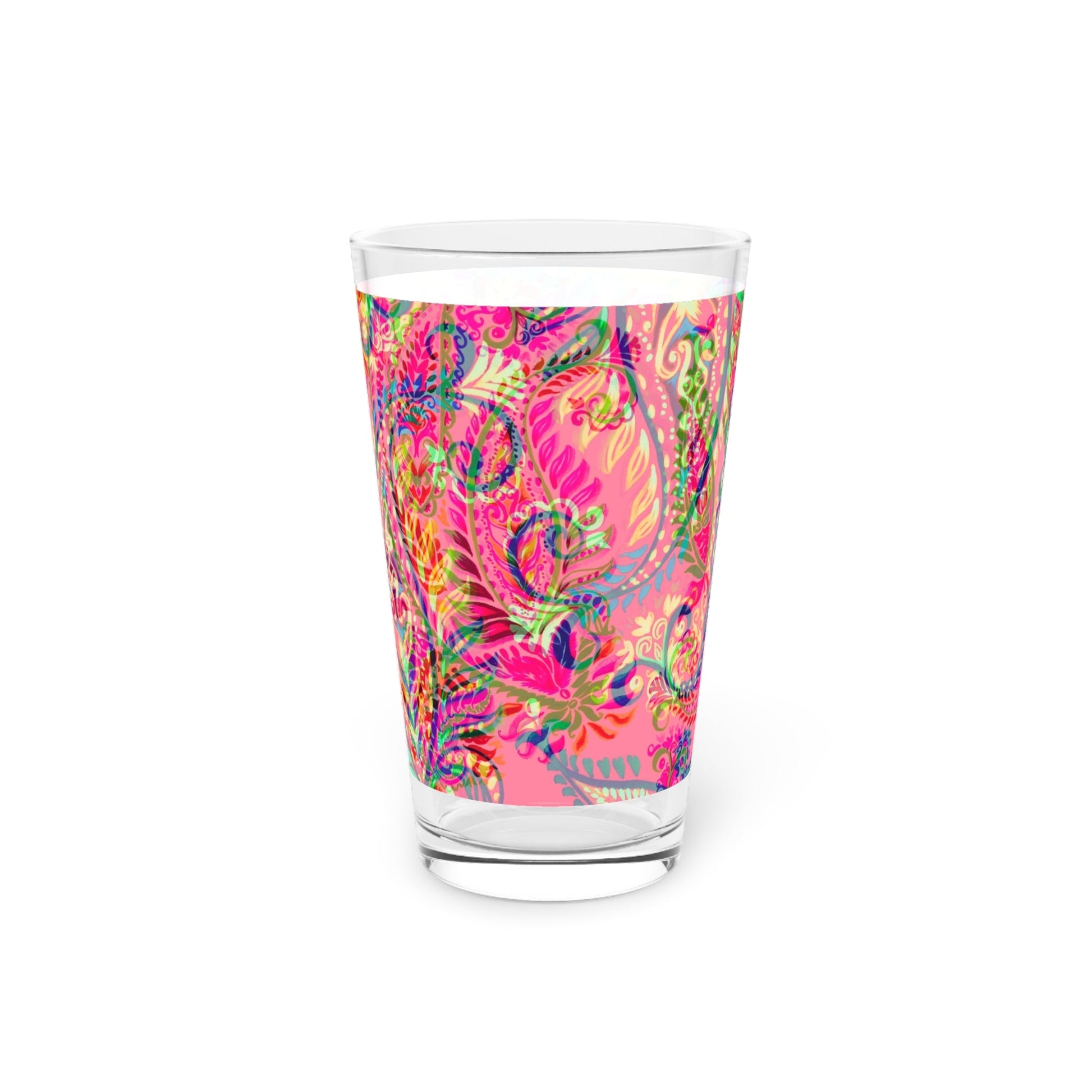 Vibrant Floral Pint Glass - 16oz - Kia Day Design