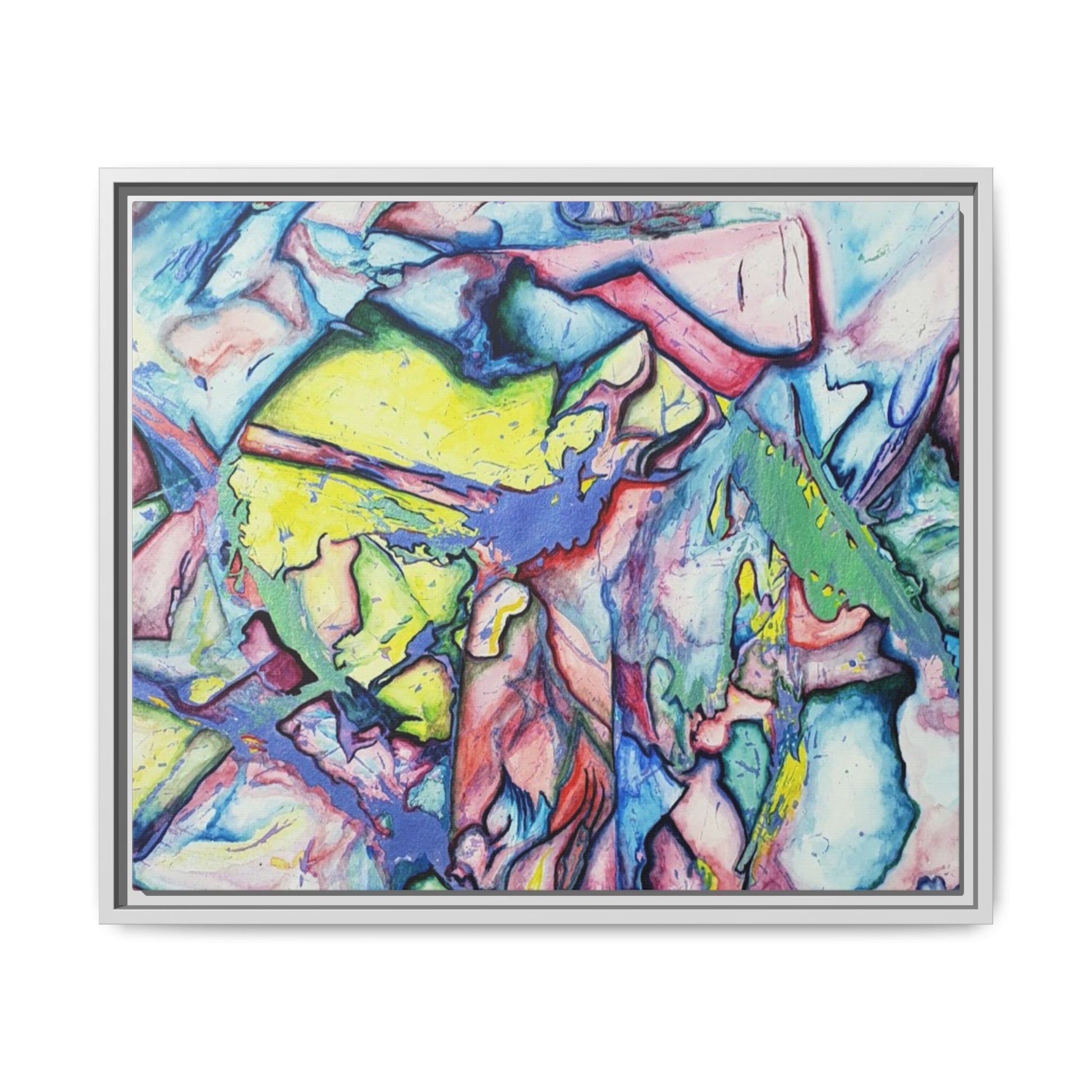 Alien Abstract Colorful Framed Canvas Art - Kia Day Design