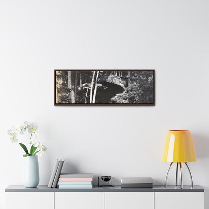 Narada Falls Yellowstone Gallery Canvas Wraps Horizontal Frame 36″ x 12″ Walnut 1.25"