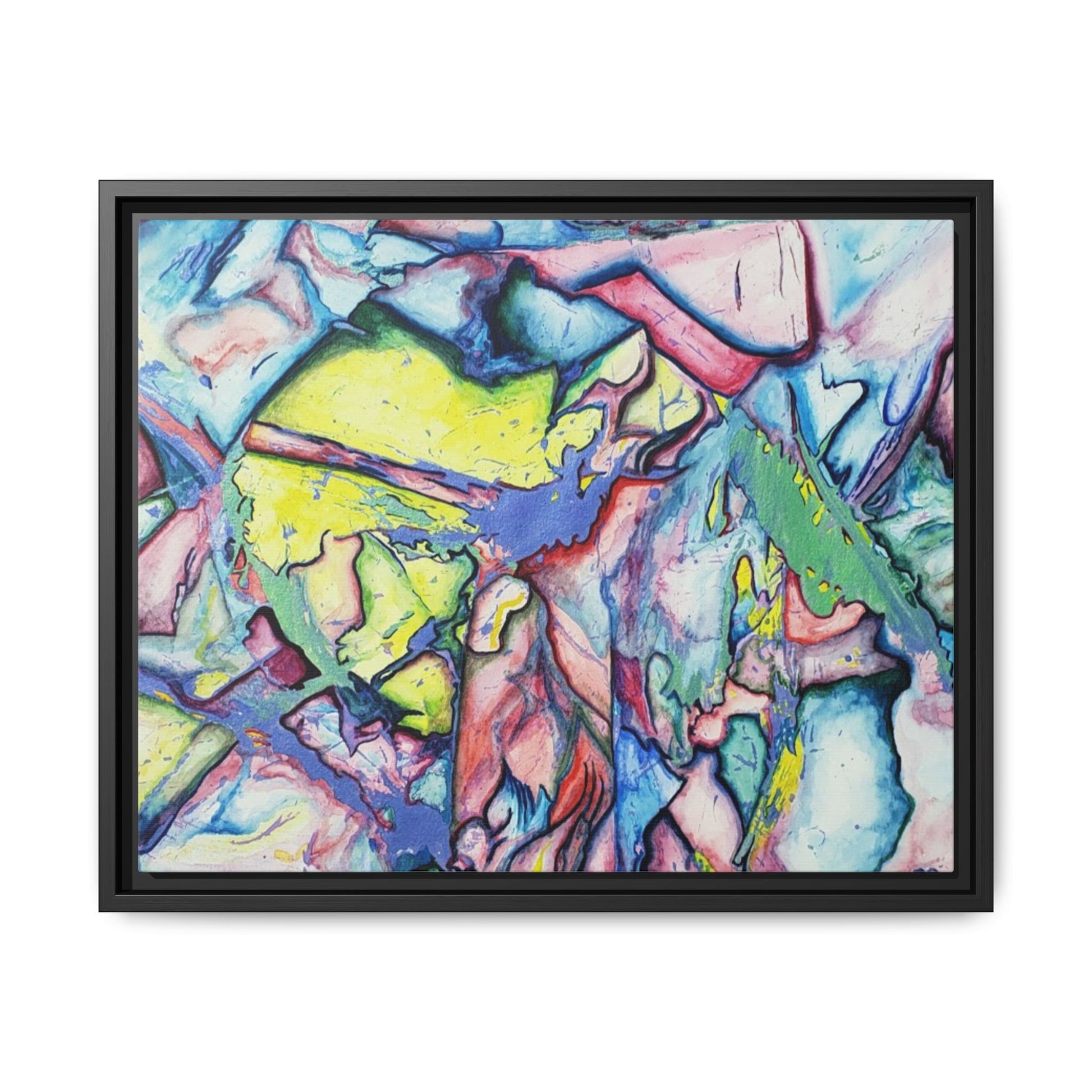 Alien Abstract Colorful Framed Canvas Art - Kia Day Design