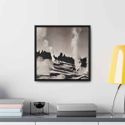Norris Geyser Yellowstone Gallery Canvas Wraps Square Frame 16″ x 16″ Premium Gallery Wraps (1.25″) Black