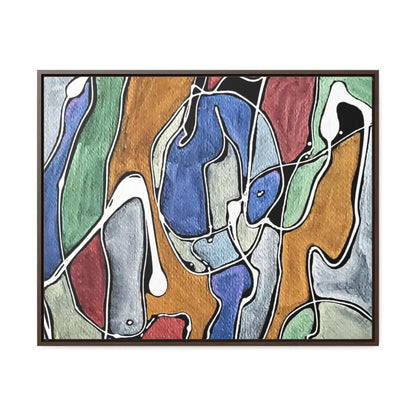 Blue Girl Gallery Canvas Wraps Horizontal Frame 30″ x 24″ Walnut 1.25"