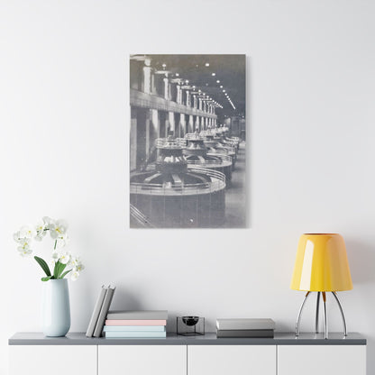 Boulder Dam Powerhouse Satin Canvas Stretched 24″ x 36″ (Vertical) 1.5"