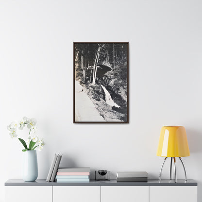 Narada Falls Yellowstone Gallery Canvas Wraps Vertical Frame 20″ x 30″ Premium Gallery Wraps (1.25″) Walnut