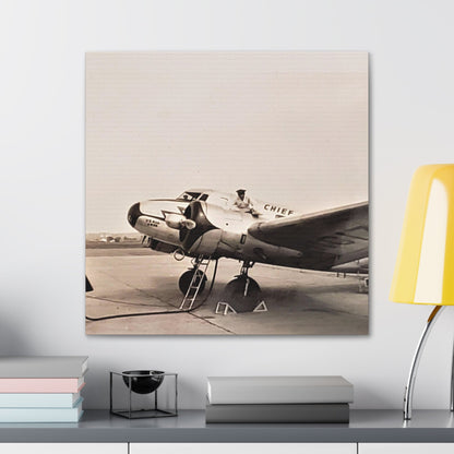 Refueling Mid-Contintent Chief Line Omaha Airport 1939 Canvas Gallery Wraps 24″ x 24″ 1.25"