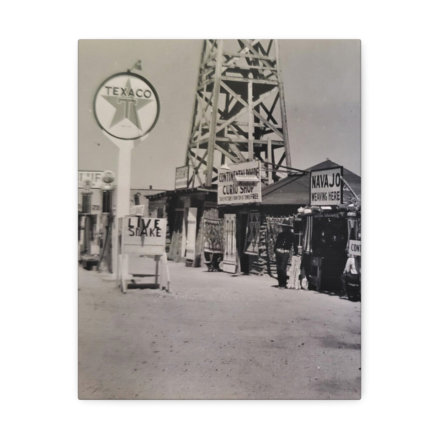 Texaco Station Continental Divide Stretched Canvas